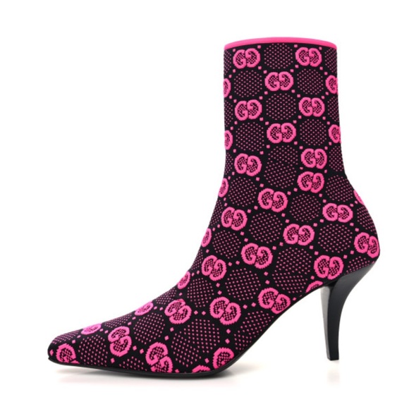 Gucci Technical Jersey Knit GG Monogram Square Ankle Boots Size 40.5 - Picture 2 of 5
